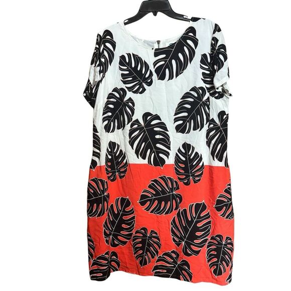 Old Navy Shift Dress Womens XL Multicolor Leaf Artsy Print Sundress - Picture 1 of 9